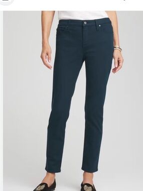 Chico's Slim Straight Jeans in Deep Teal